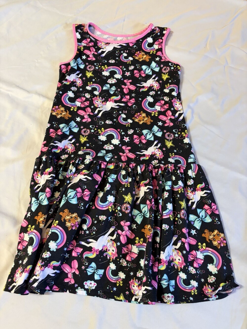 Nickelodeon Girls Sleeveless Dress Size L (10-12) Unicorns, Rainbows